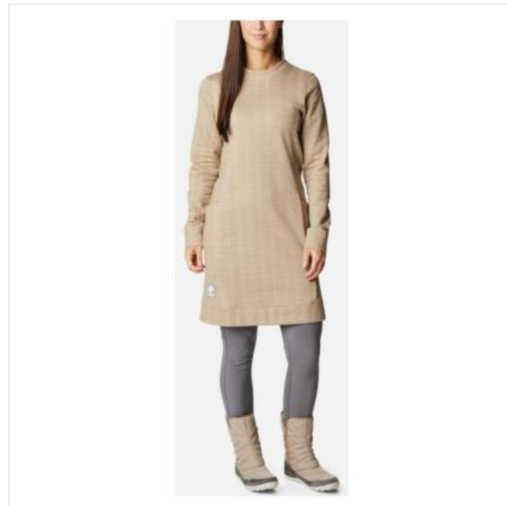 Columbia lodge dress chalk herringbone